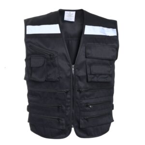 Chaleco Geólogo Multibolsillo Gabardina Negro