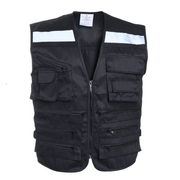 Chaleco Geólogo Multibolsillo Gabardina Negro