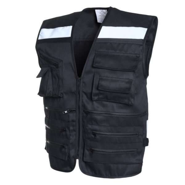 Chaleco Geólogo Multibolsillo Gabardina Negro