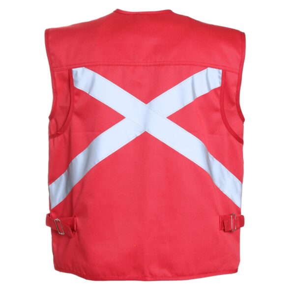 Chaleco Geólogo Multibolsillo Gabardina Rojo