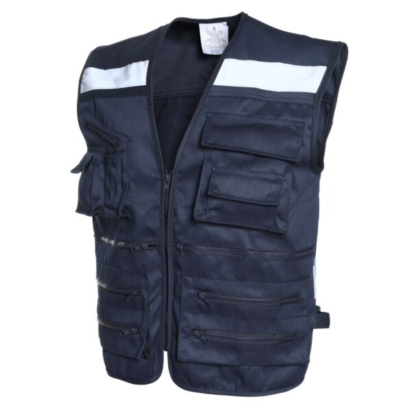 Chaleco Geólogo Multibolsillo Gabardina Azul Marino