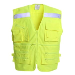 Chaleco Geólogo Alta Visibilidad Multibolsillo x Espalda Amarillo Flúor