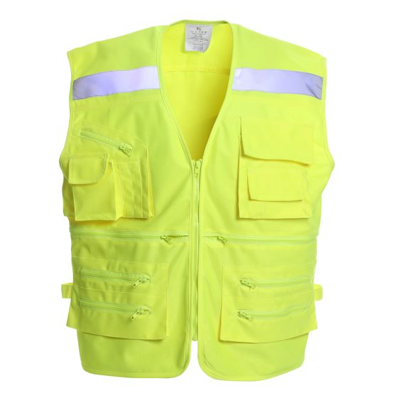 Chaleco Geólogo Alta Visibilidad Multibolsillo x Espalda Amarillo Flúor
