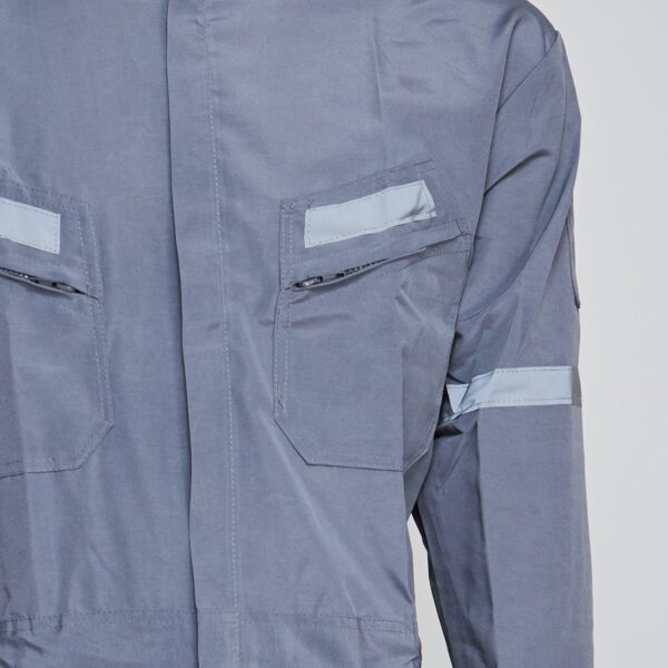 Overol Poplin C/Reflectante Gris Medio