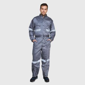 Overol Poplin C/Reflectante Gris Medio