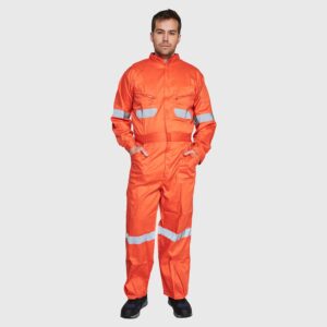 Overol Gabardina C/Reflectante Naranjo Medio