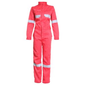 Overol Gabardina Con Reflectante Mujer Rojo