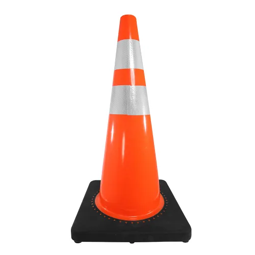 Cono Señalización 28" con Doble Cinta Antiviento Base Pesada