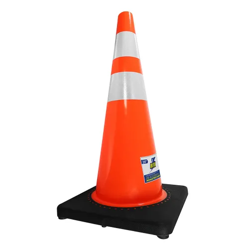 Cono Señalización 28" con Doble Cinta Antiviento Base Pesada