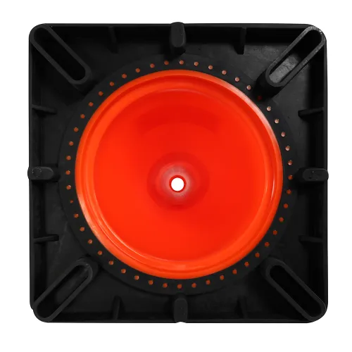 Cono Señalización 28" con Doble Cinta Antiviento Base Pesada