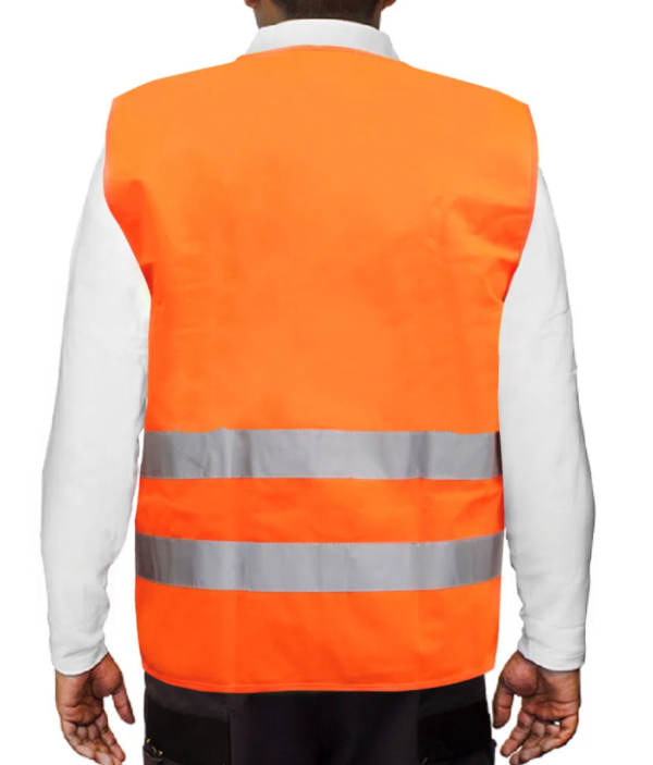 Chaleco Reflectivo Naranjo 2 Cintas Certificado Clase II EN20471