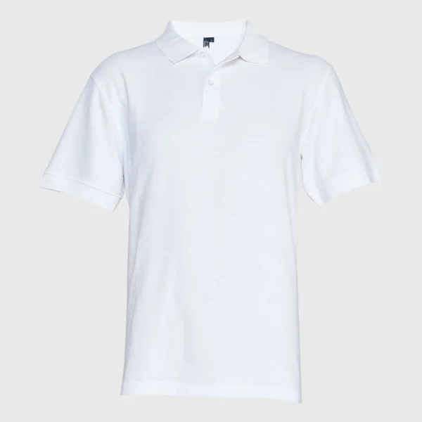 Polera Pique Hombre 80/20 M/C Blanca