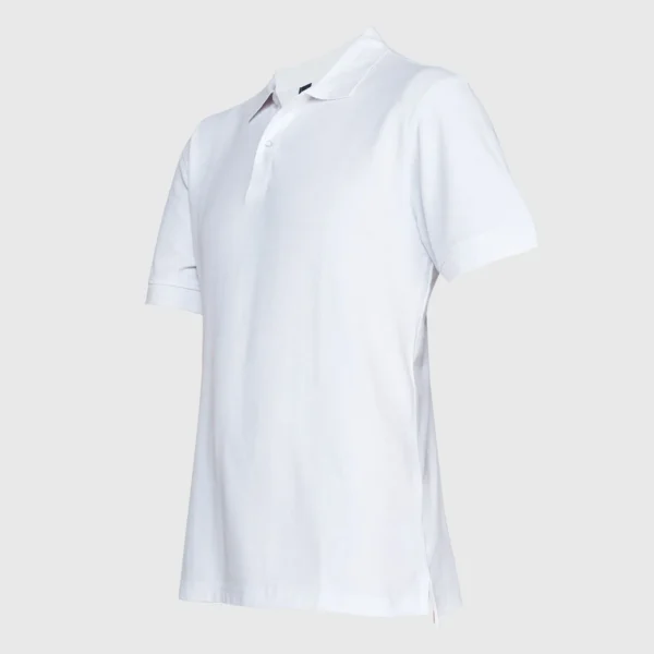 Polera Pique Hombre 80/20 M/C Blanca