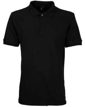 Polera Pique Hombre 80/20 M/C Negra