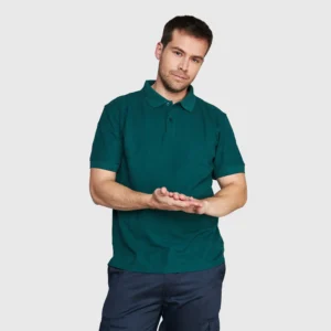 Polera Pique Hombre 80/20 M/C Verde Petróleo