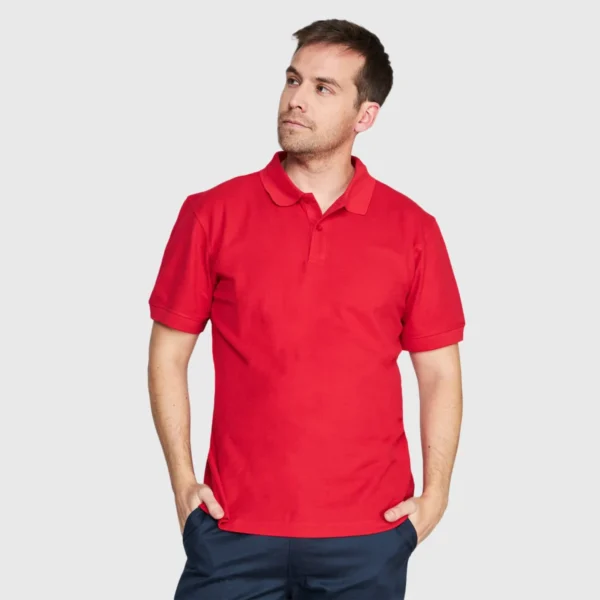 Polera Pique Hombre 80/20 M/C Roja