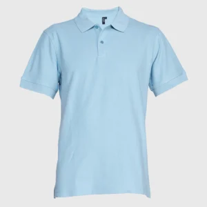 Polera Pique Hombre 80/20 M/C Celeste Claro
