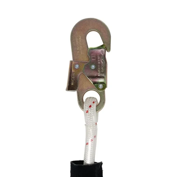 Cabo Carpintero en Perlón Trenzado Forrado en Cuero Mosquetón Orión