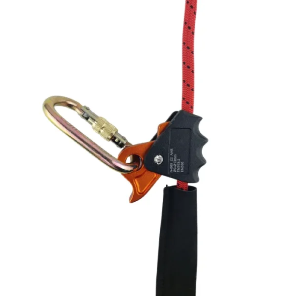 Cabo Sujeción Python LXX Mosquetón 107 ANSI/ Bloqueador BK, Forrado en Cuero 1.8 M