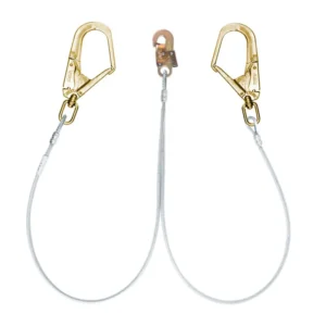 Cabo de Vida en Y Cable Acero Mosquetón Escala Giratorio