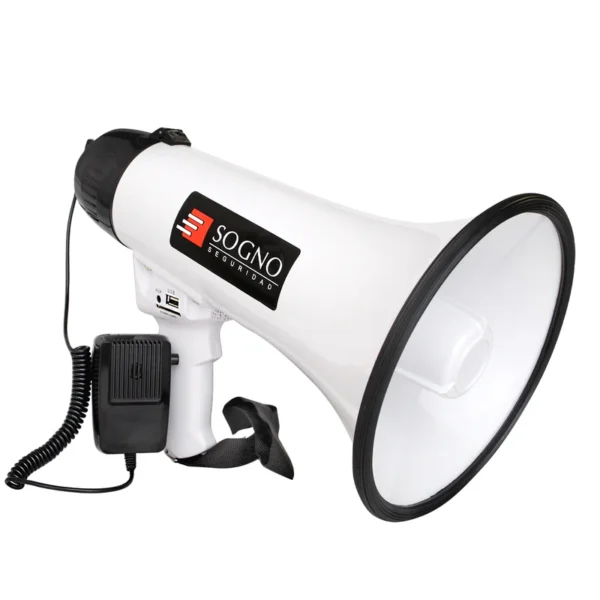 Megáfono Sogno 30W Recargable Rango 500m con Puerto USB