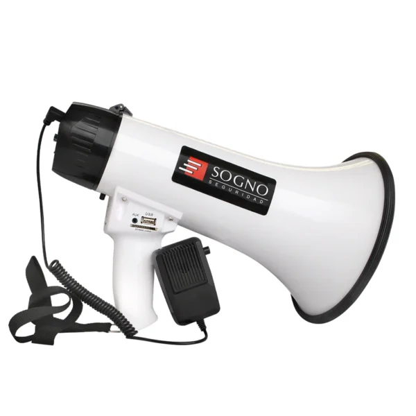 Megáfono Sogno 30W Recargable Rango 500m con Puerto USB