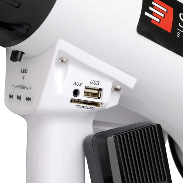 Megáfono Sogno 30W Recargable Rango 500m con Puerto USB