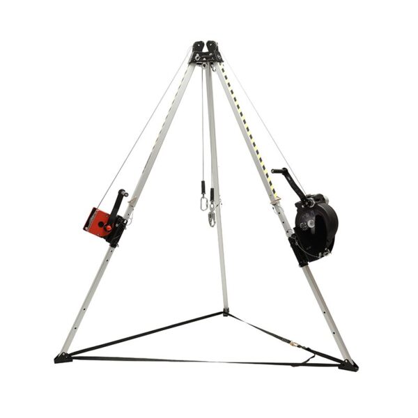 Kit Trípode Malacate cable 20 m + Retráctil Con Recuperador de 30 m