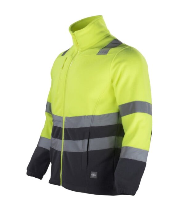 Micropolar Hi-Vis Clase 2 Bi-Color Manga Larga Hombre Amarillo Flúor/Gris Oscuro