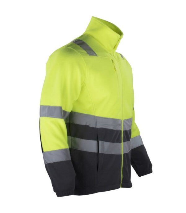 Micropolar Hi-Vis Clase 2 Bi-Color Manga Larga Hombre Amarillo Flúor/Gris Oscuro