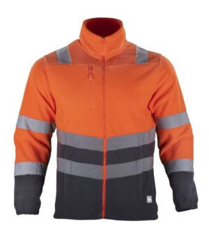 Micropolar Hi-Vis Clase 2 Bi-Color Manga Larga Hombre Naranjo/Gris Oscuro