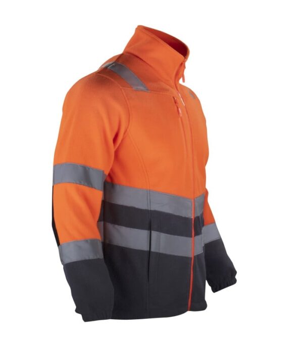 Micropolar Hi-Vis Clase 2 Bi-Color Manga Larga Hombre Naranjo/Gris Oscuro