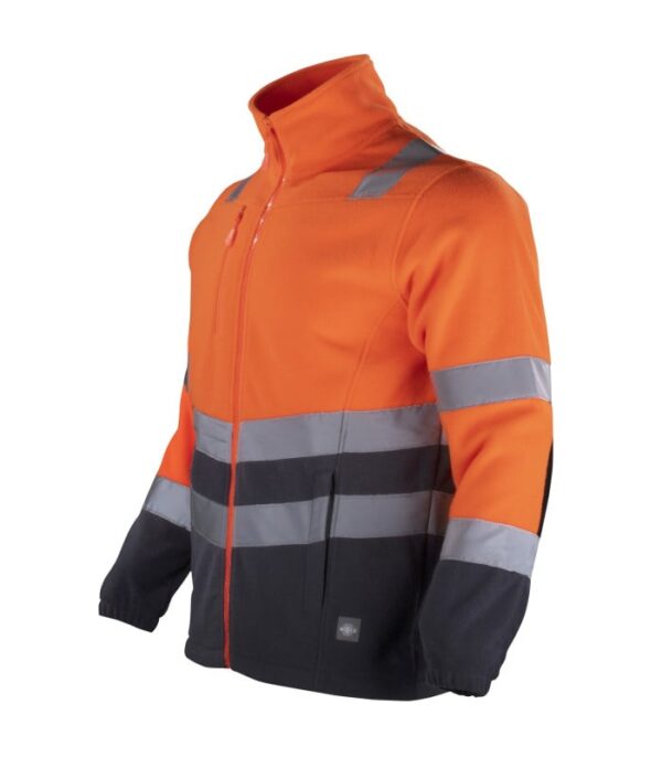 Micropolar Hi-Vis Clase 2 Bi-Color Manga Larga Hombre Naranjo/Gris Oscuro