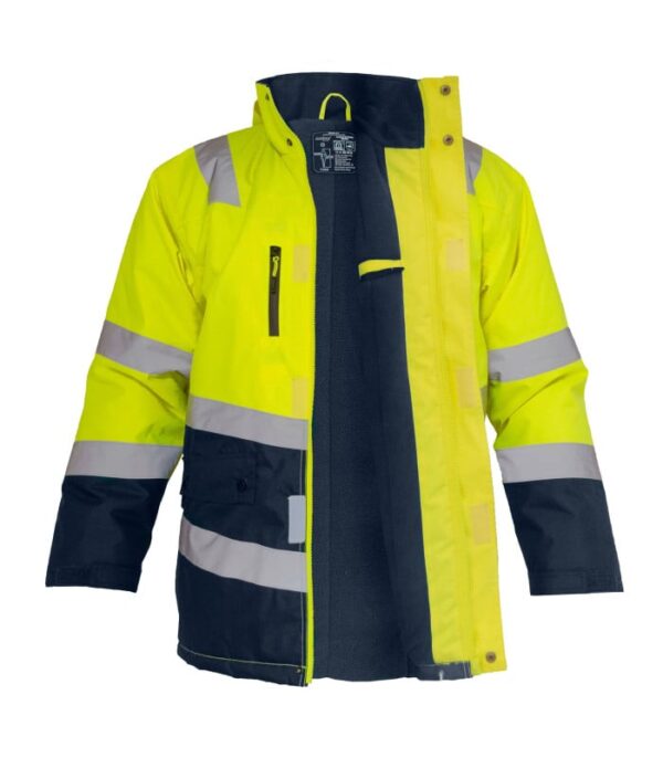 Parka Térmica Hi-Vis Clase 2 Hombre Amarillo/Azul Marino
