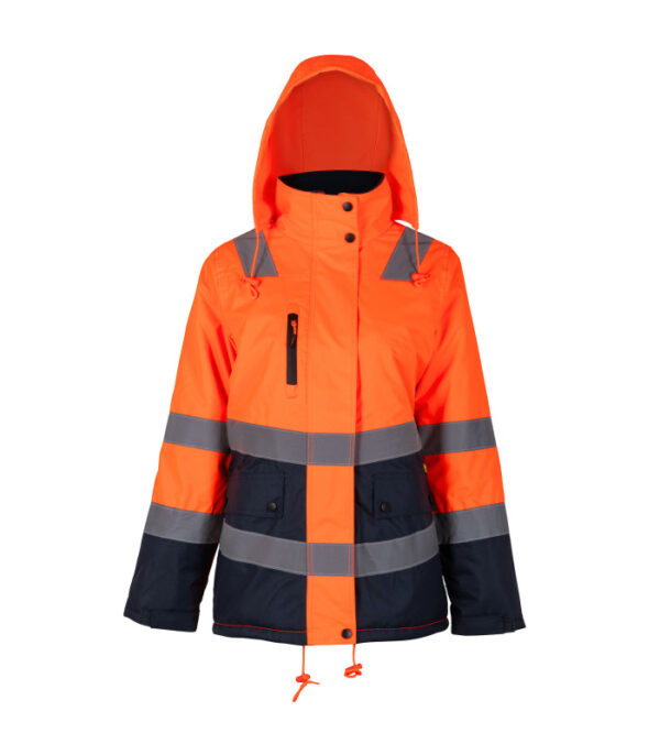 Parka Térmica Hi-Vis Clase 2 Mujer Naranjo/Azul Marino