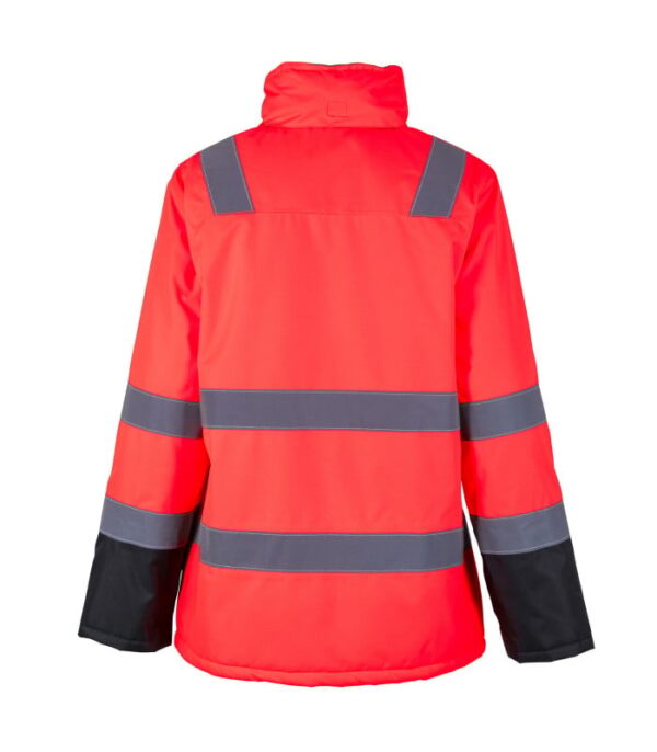 Parka Térmica Hi-Vis Clase 2 Mujer Rojo/Gris Oscuro