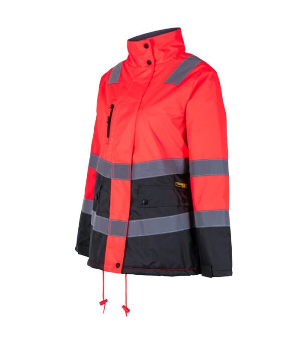 Parka Térmica Hi-Vis Clase 2 Mujer Rojo/Gris Oscuro