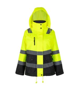 Parka Térmica Hi-Vis Clase 2 Mujer Amarillo/Gris Oscuro