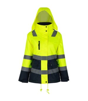 Parka Térmica Hi-Vis Clase 2 Mujer Amarillo/Azul Marino